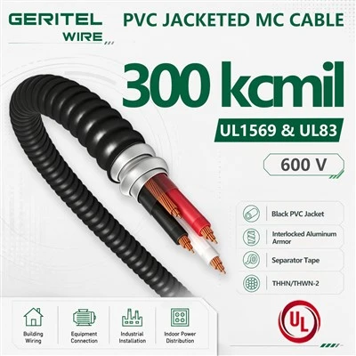 Cablejat de PVC resistent a l'expansió tèrmica: cable MC de 300 Kcmil
